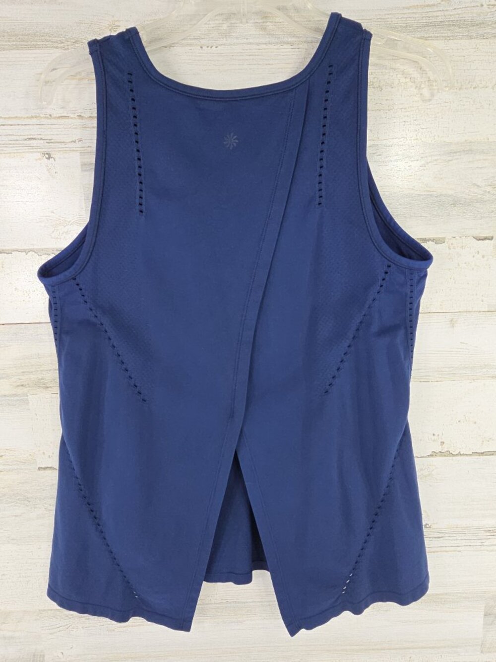 Athleta Foothill Seamless Tank Top Split Back Nylon Blue Women's SIZE Small *EUC